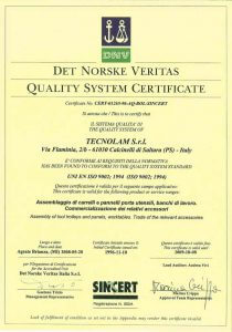 certificato qualità tecnolam